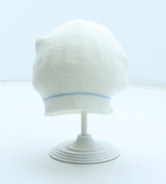 Preworn Girls White Acrylic Beanie Size S