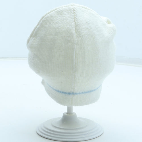Preworn Girls White Acrylic Beanie Size S