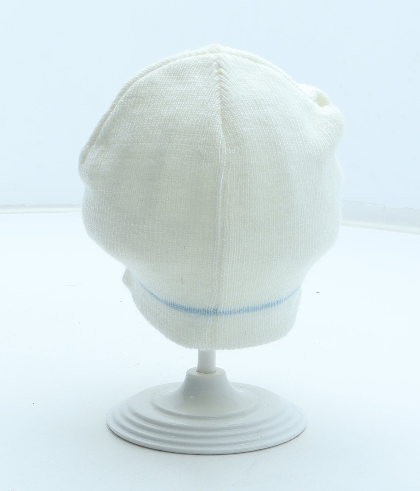 Preworn Girls White Acrylic Beanie Size S