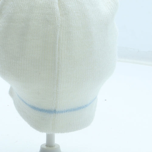 Preworn Girls White Acrylic Beanie Size S