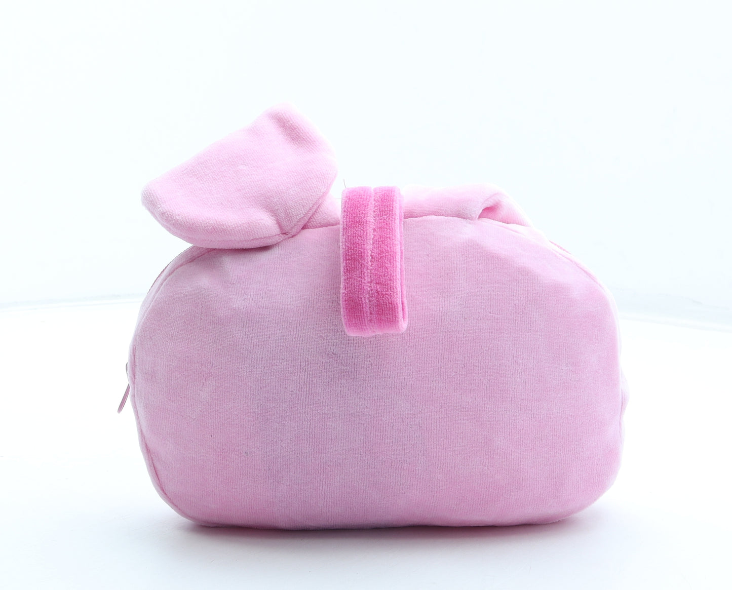 Preworn Girls Pink Polyester Clutch Size Small Zip - Rabbit Detail