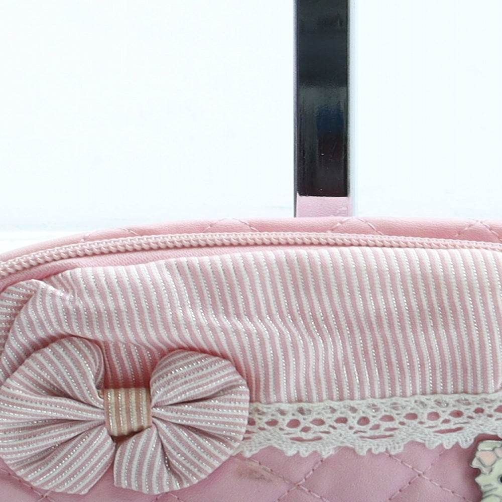 Hello Kitty Girls Pink Striped Polyester Crossbody Size Small Zip