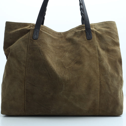 Monsoon Womens Brown Colorblock Leather Top Handle Bag Size Large