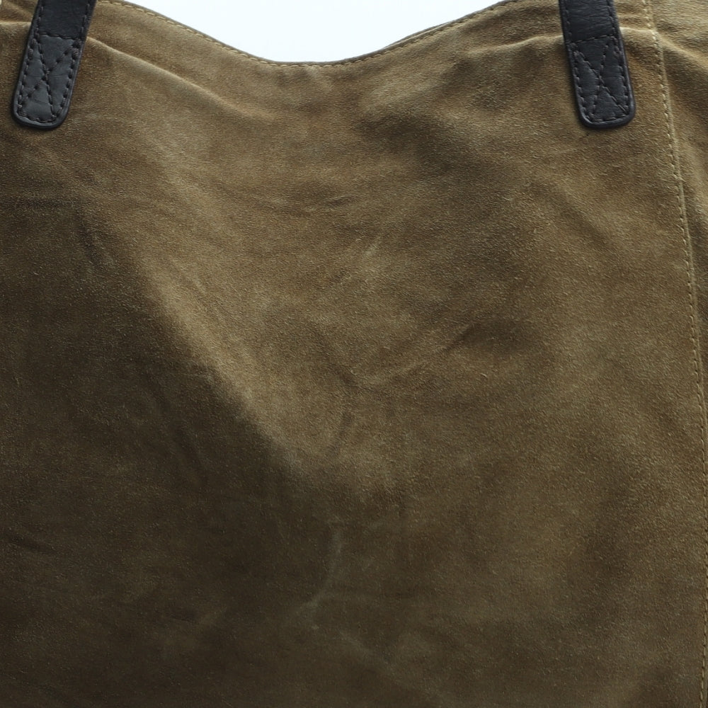 Monsoon Womens Brown Colorblock Leather Top Handle Bag Size Large