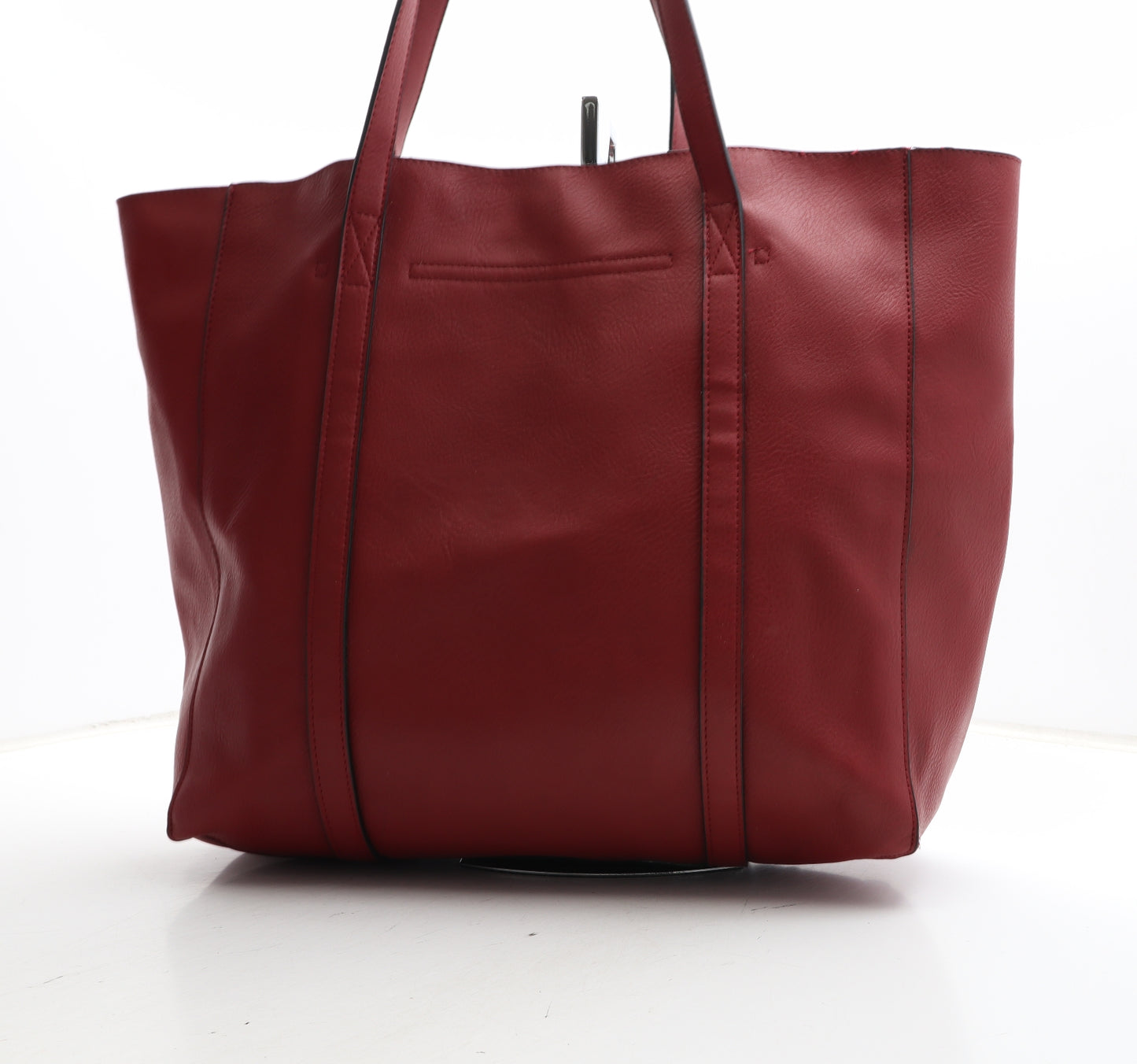 Accessorize Womens Red Polyurethane Top Handle Bag Size Large