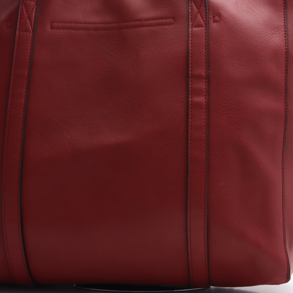 Accessorize Womens Red Polyurethane Top Handle Bag Size Large