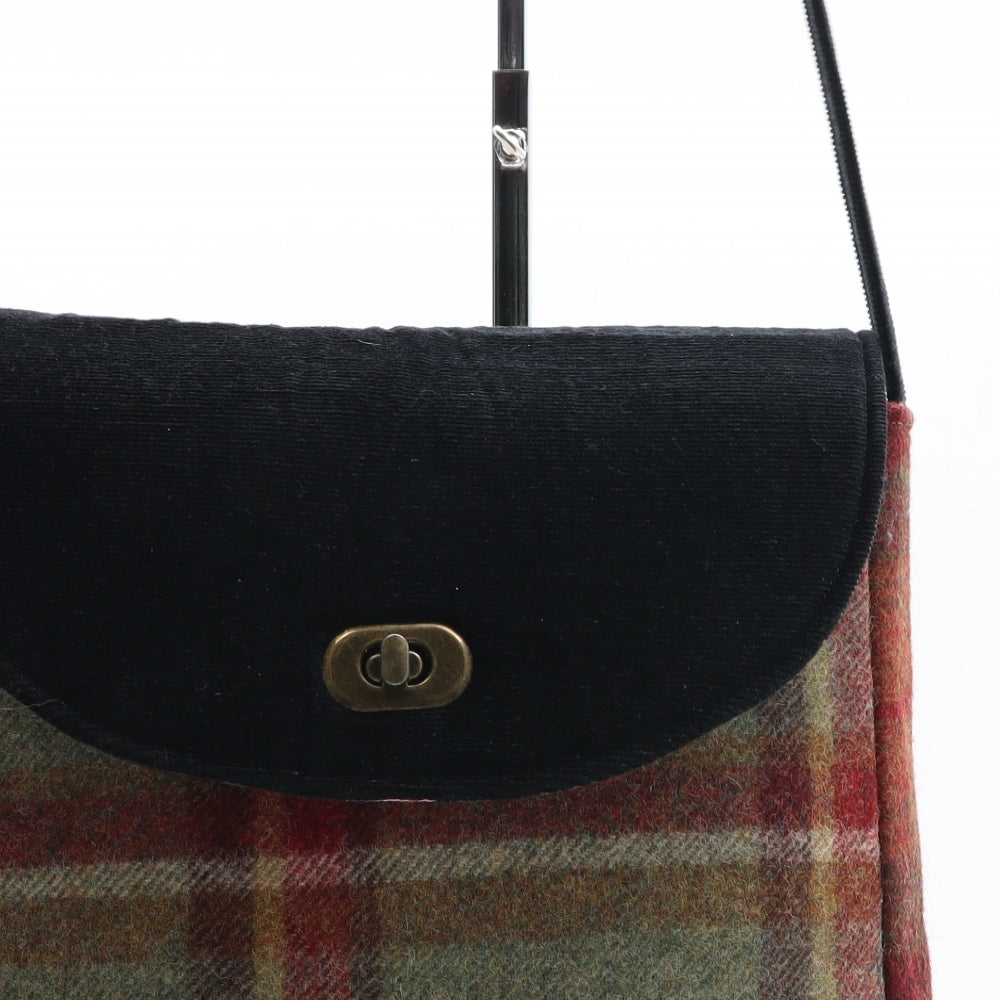 Preworn Womens Multicoloured Plaid Polyester Crossbody Size Medium