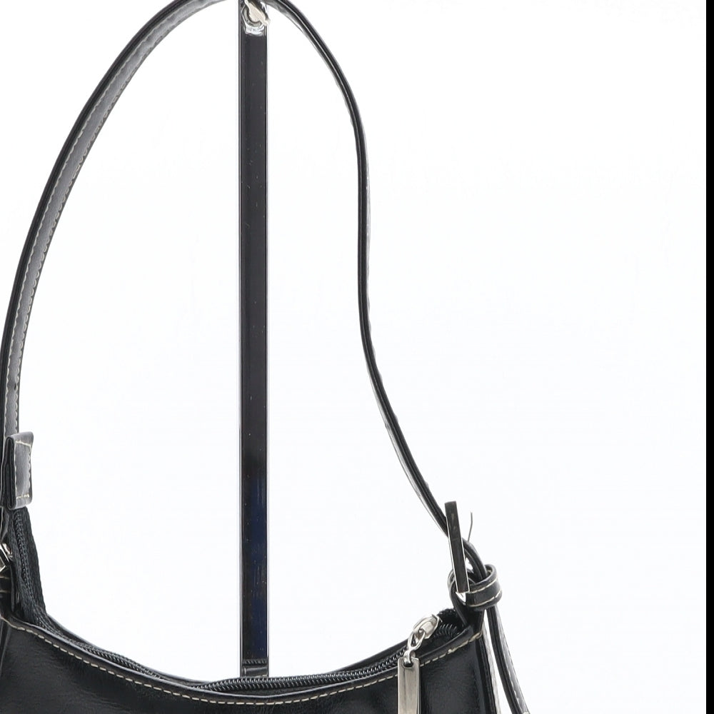 Barratts Womens Black Polyurethane Shoulder Bag Size Small