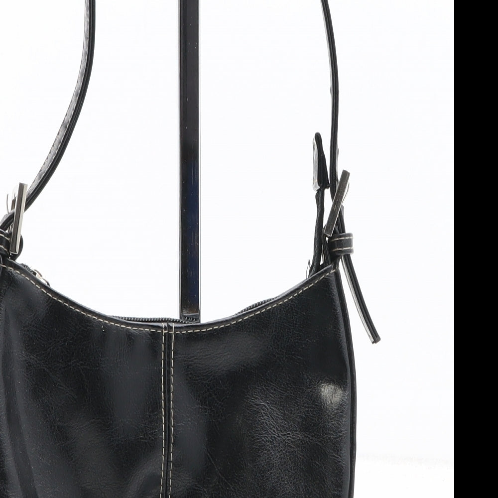 Barratts Womens Black Polyurethane Shoulder Bag Size Small