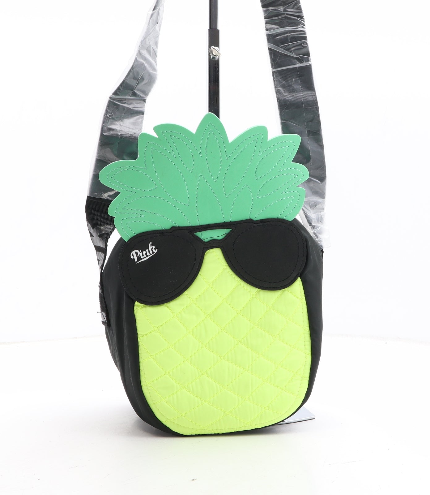 PINK Boys Black Polyester Crossbody Size Small Zip - Pineapple