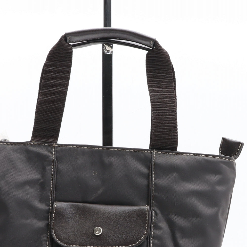 Liz Caliborne Womens Brown Solid Polyester Top Handle Bag Size Small