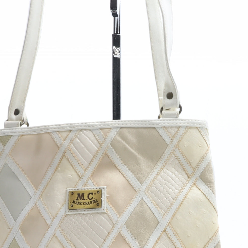 Clarks Womens Beige Geometric Polyurethane Shoulder Bag Size Medium