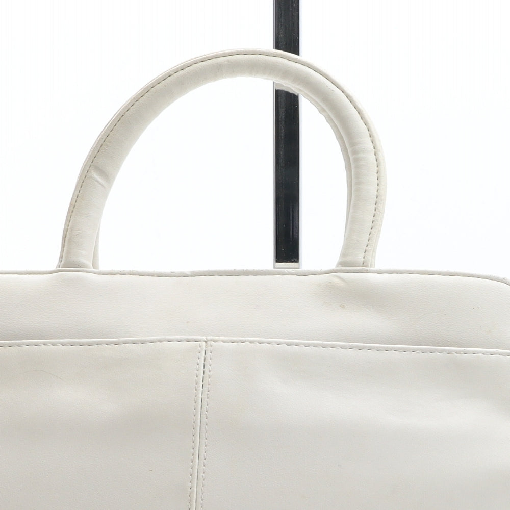 Joanna Hall Womens Beige Polyurethane Top Handle Bag Size Medium