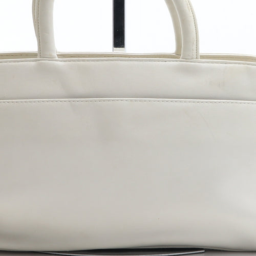 Joanna Hall Womens Beige Polyurethane Top Handle Bag Size Medium