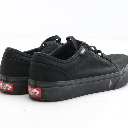 VANS Boys Black Fabric Trainer UK 4