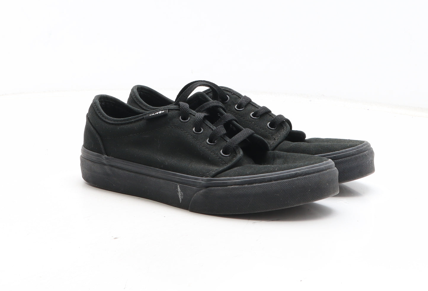 VANS Boys Black Fabric Trainer UK 4
