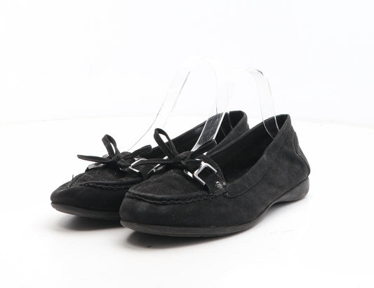 F&F Womens Black Fabric Loafer Casual UK