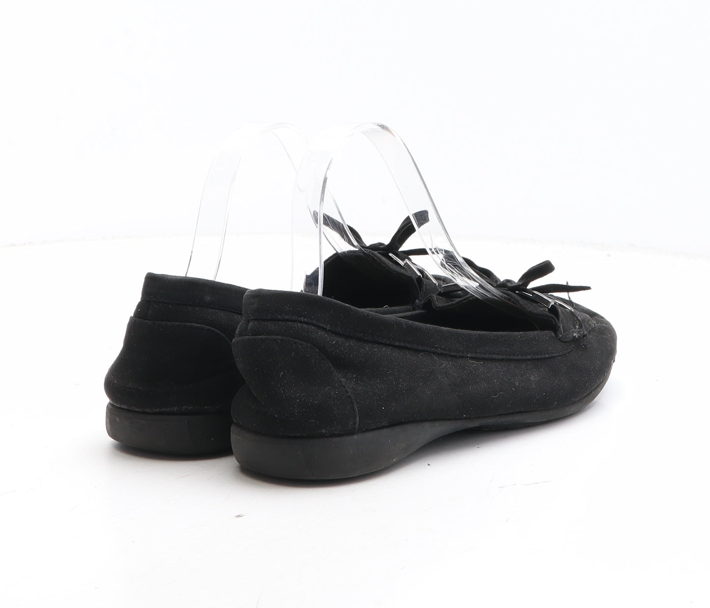F&F Womens Black Fabric Loafer Casual UK