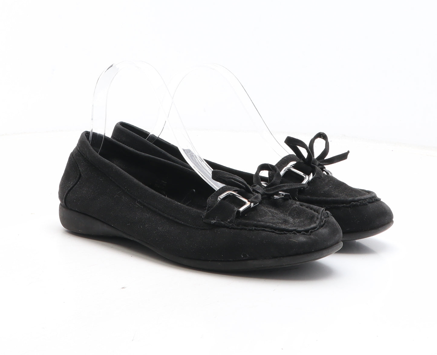 F&F Womens Black Fabric Loafer Casual UK