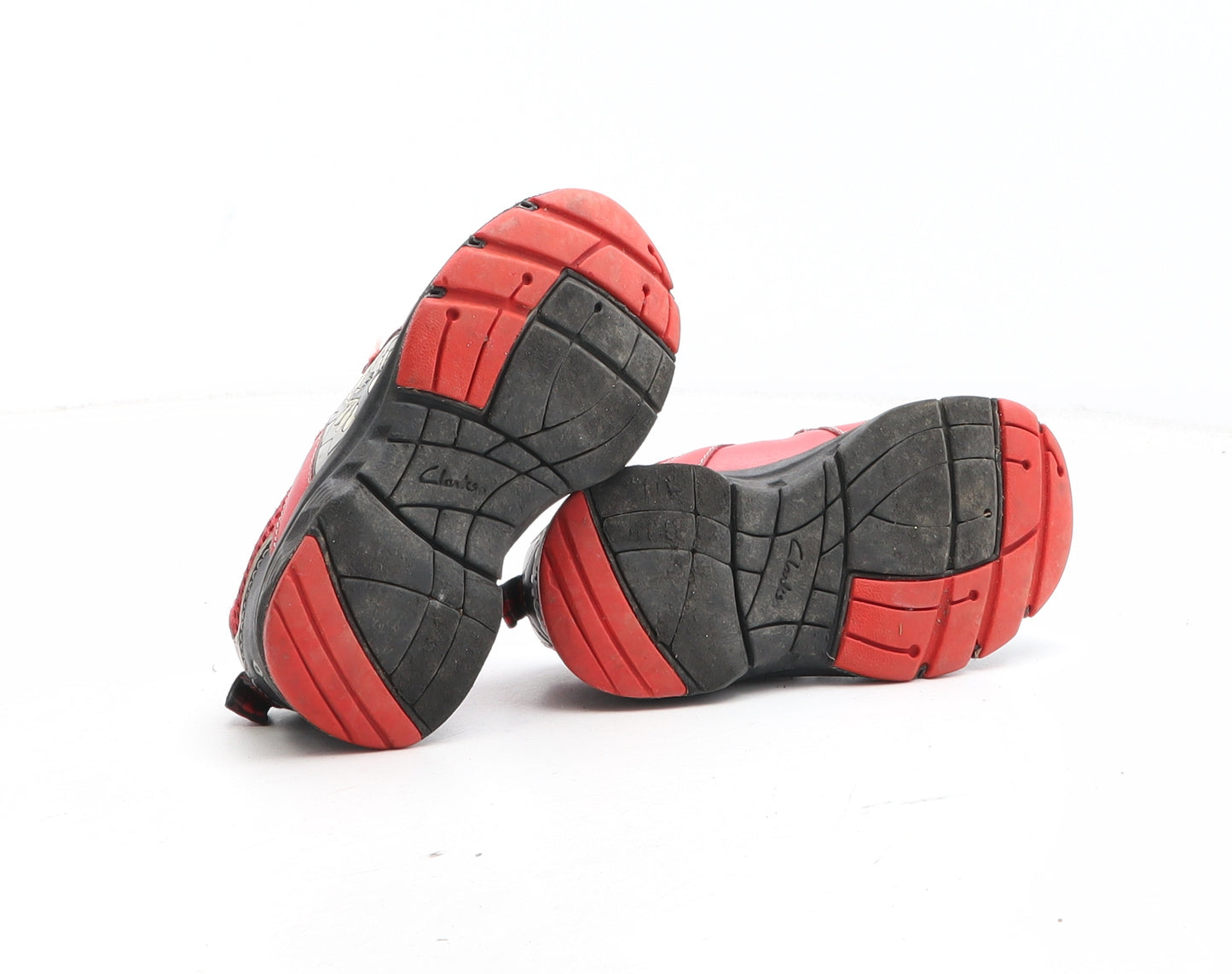 Clarks Boys Red Geometric Synthetic Trainer UK 7 - Dinosaur Stompo