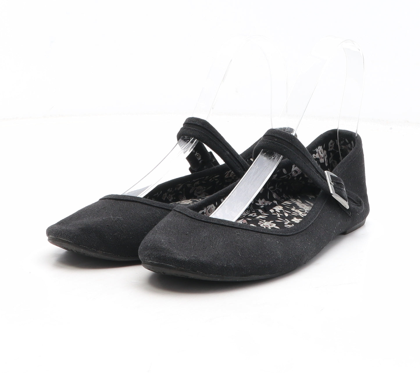 F&F Womens Black Fabric Flat UK