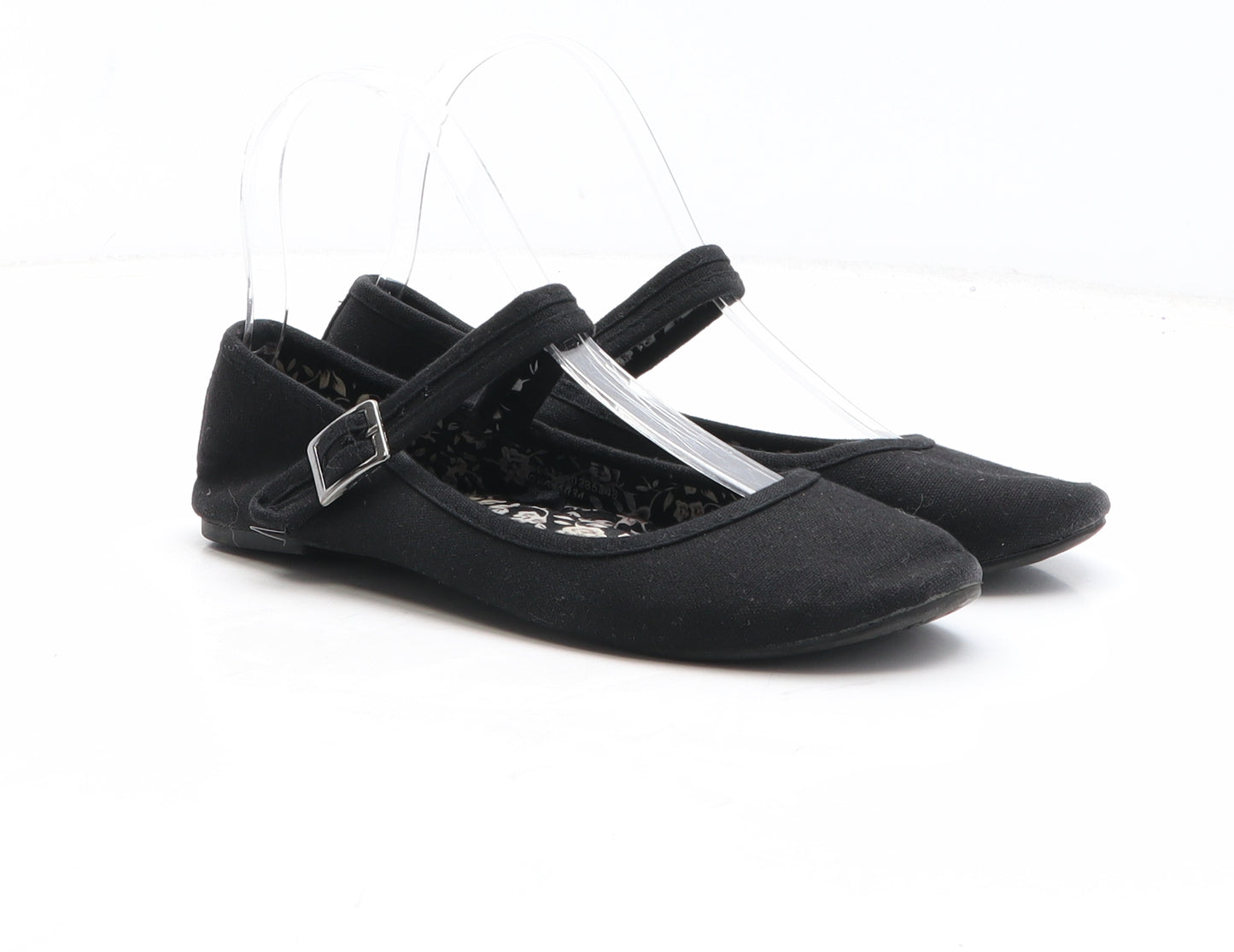 F&F Womens Black Fabric Flat UK