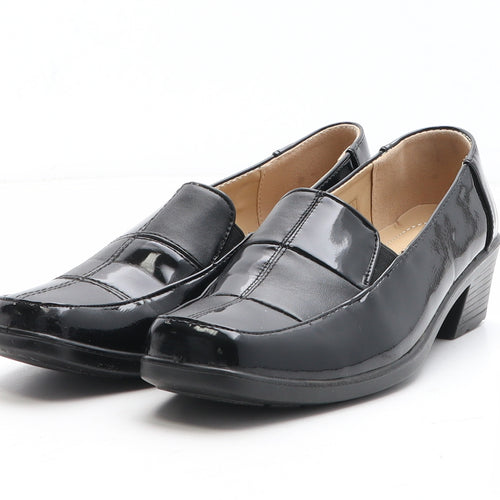 Shoe Zone Womens Black Synthetic Slip On Casual UK