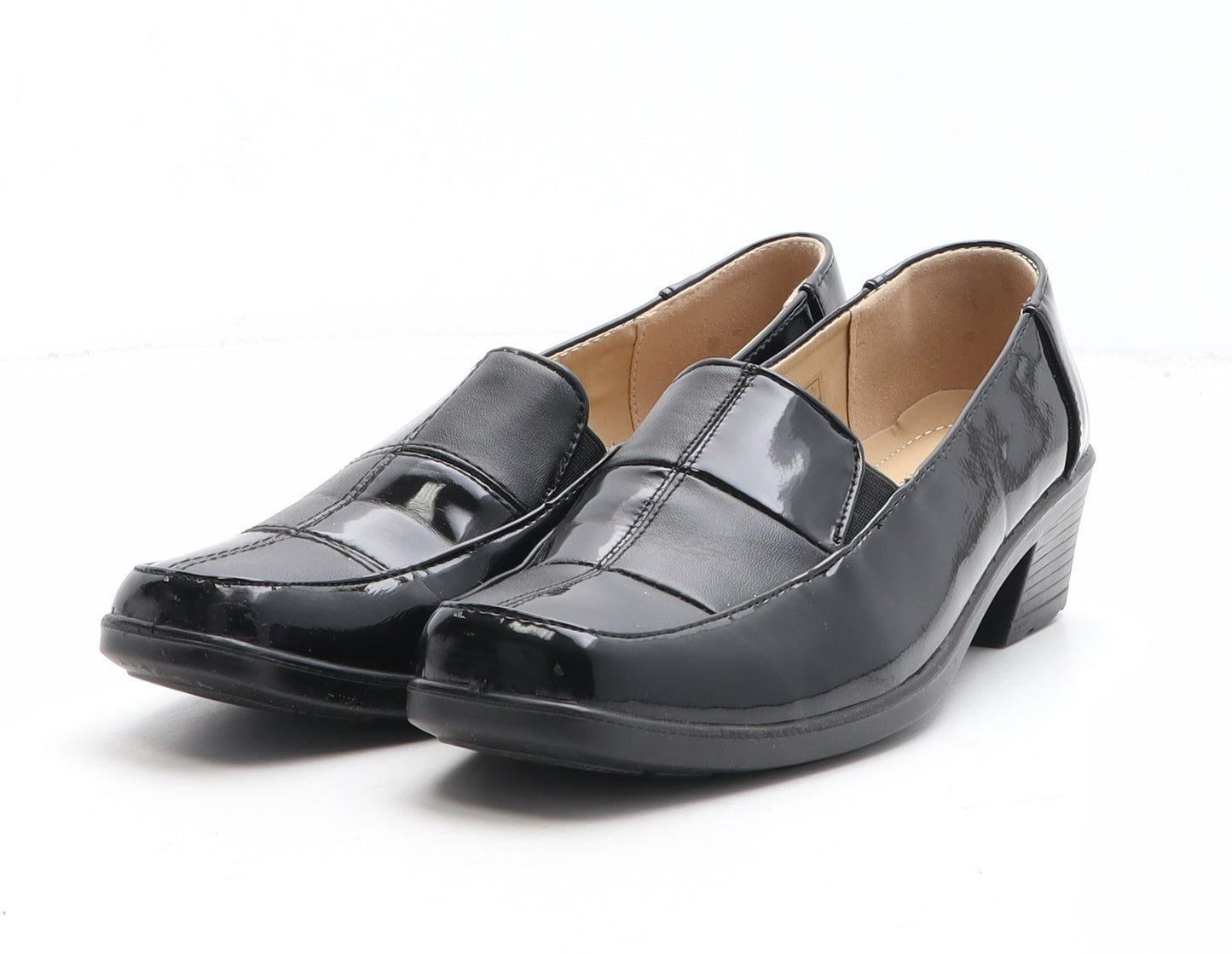 Shoe Zone Womens Black Synthetic Slip On Casual UK