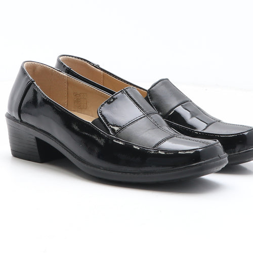 Shoe Zone Womens Black Synthetic Slip On Casual UK