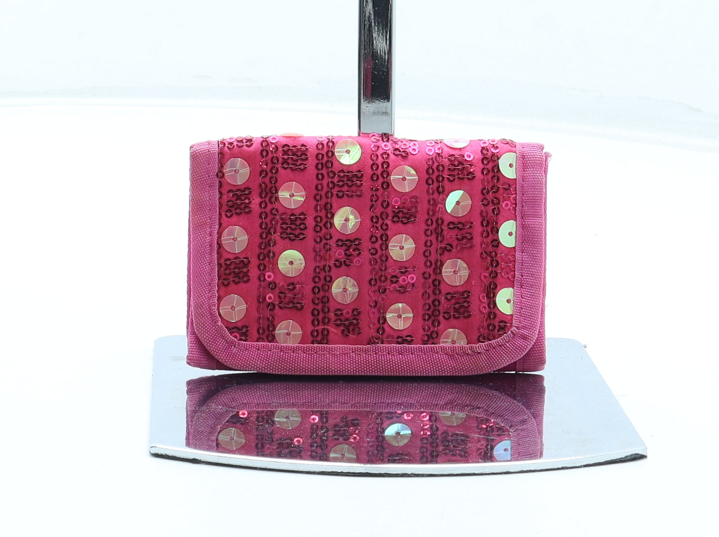 Preworn Womens Pink Geometric Polyester Bow Tie Wallet Size XS