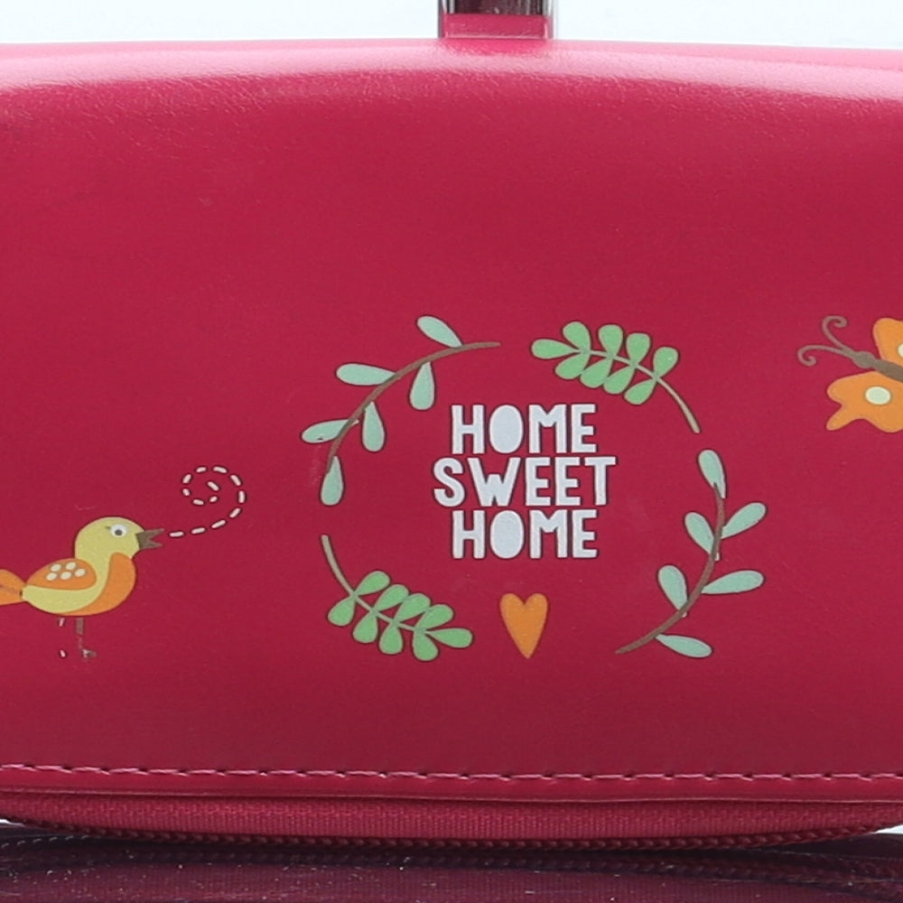 Preworn Womens Pink Geometric Polyurethane Bow Tie Wallet Size S - Home Sweet Home