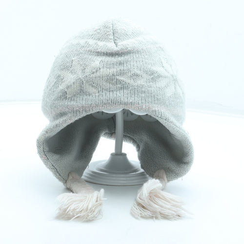 Primark Girls Grey Fair Isle Acrylic Winter Hat Size S