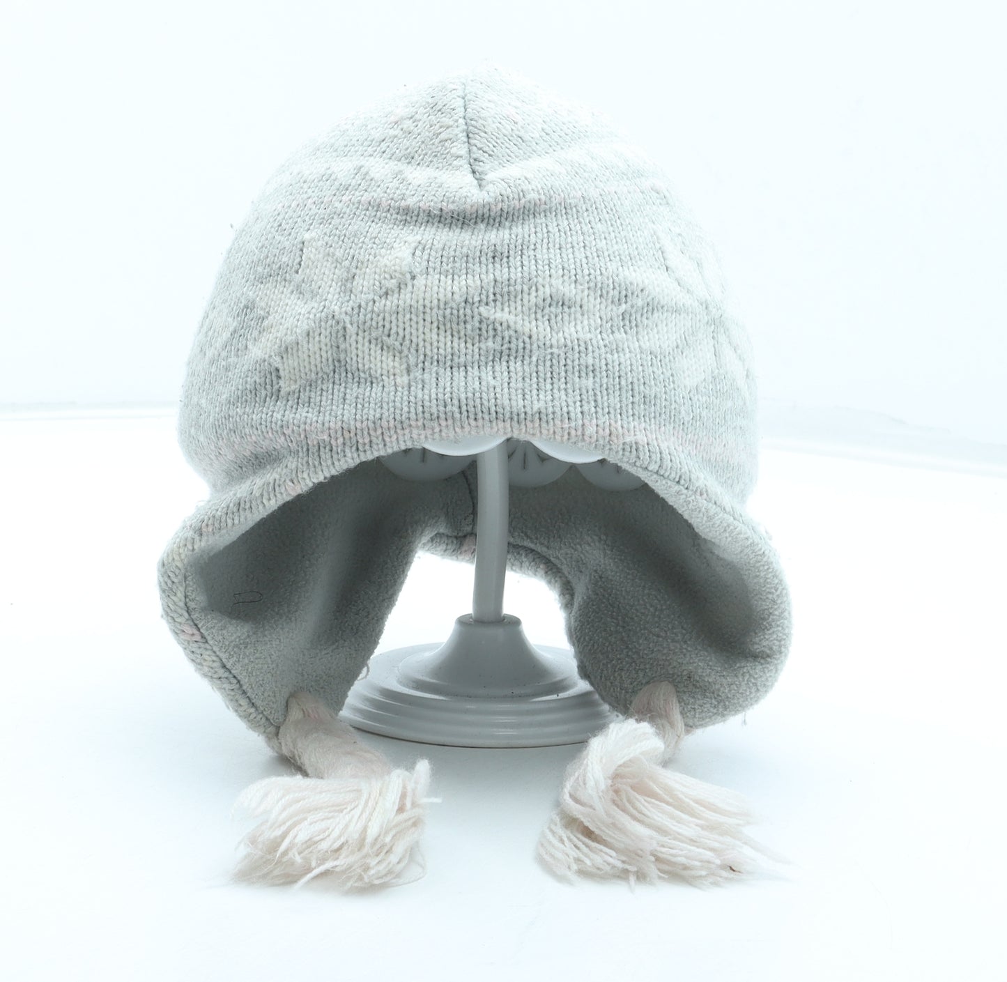 Primark Girls Grey Fair Isle Acrylic Winter Hat Size S