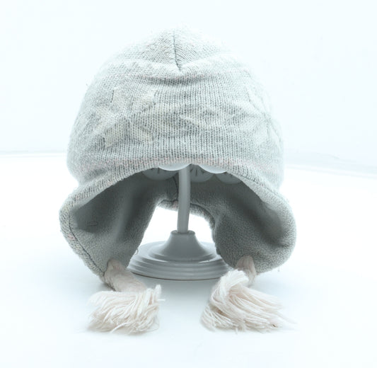 Primark Girls Grey Fair Isle Acrylic Winter Hat Size S