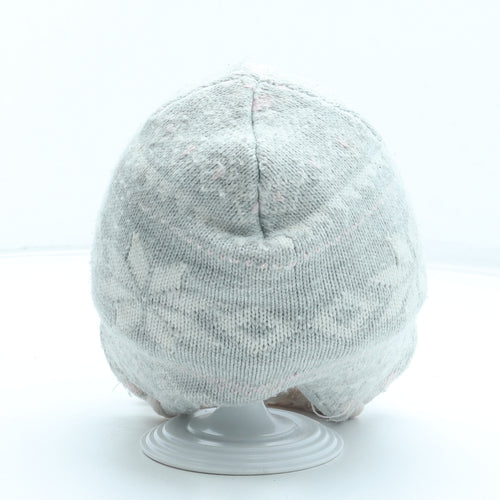 Primark Girls Grey Fair Isle Acrylic Winter Hat Size S