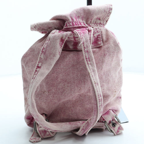 Preworn Girls Pink Geometric Polyester Backpack Size Medium Buckle