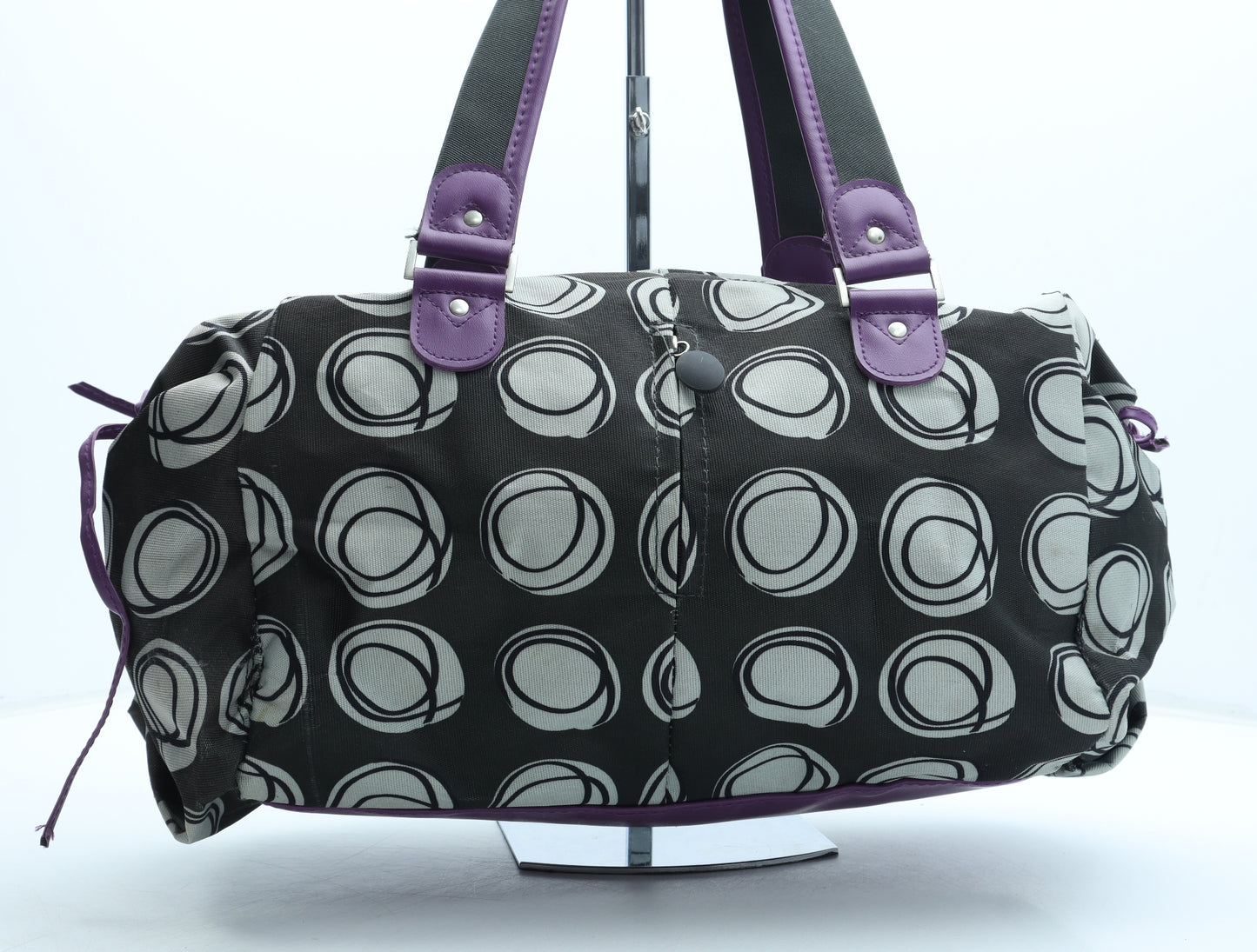 Preworn Womens Multicoloured Geometric Polyester Duffle Size Large