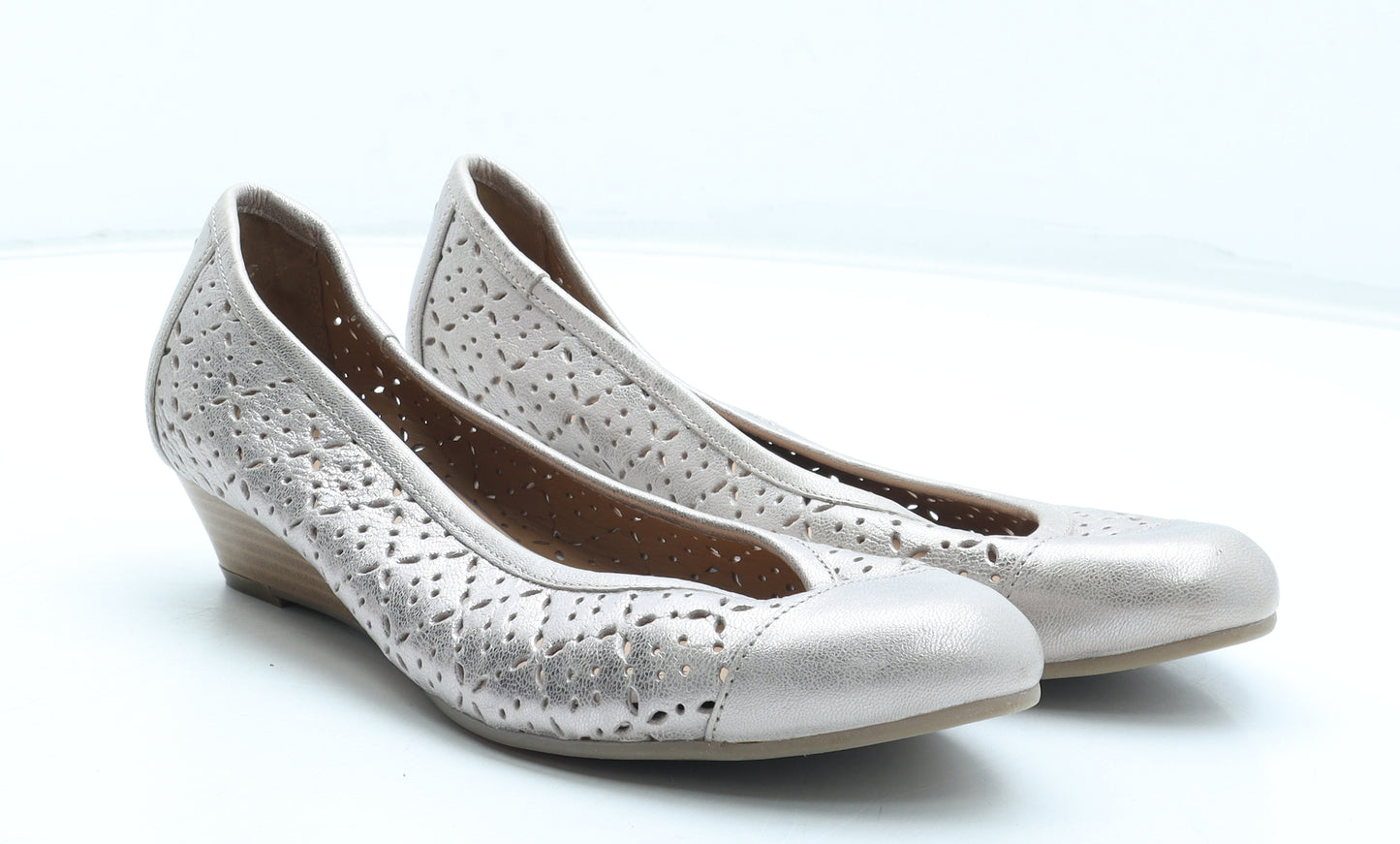Van Dal Womens Silver Geometric Leather Slip On Casual UK
