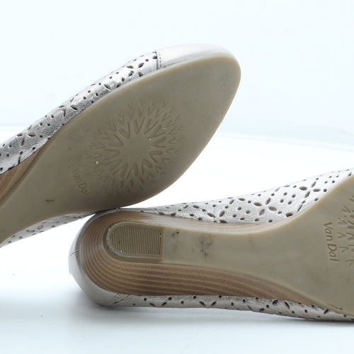 Van Dal Womens Silver Geometric Leather Slip On Casual UK