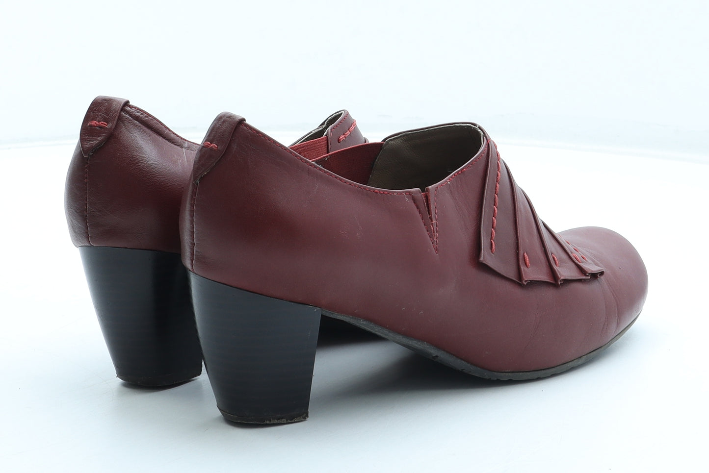 Hotter Womens Red Leather Court Heel UK