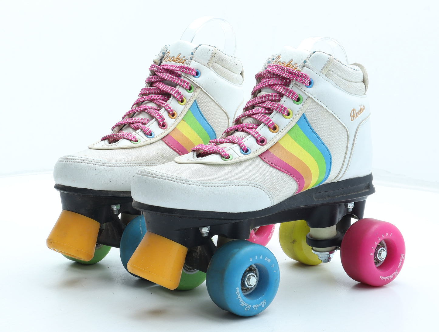 Rookie Womens Multicoloured Striped Polyurethane Bootie Boot UK - Roller Skates