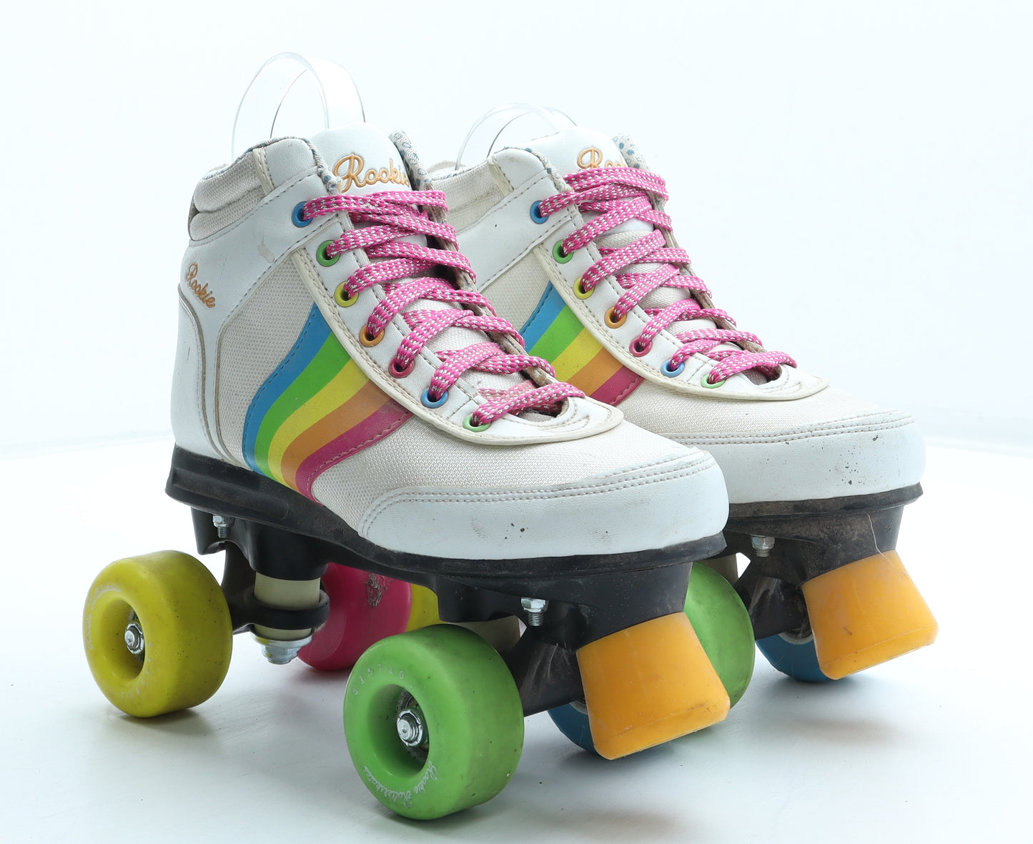 Rookie Womens Multicoloured Striped Polyurethane Bootie Boot UK - Roller Skates