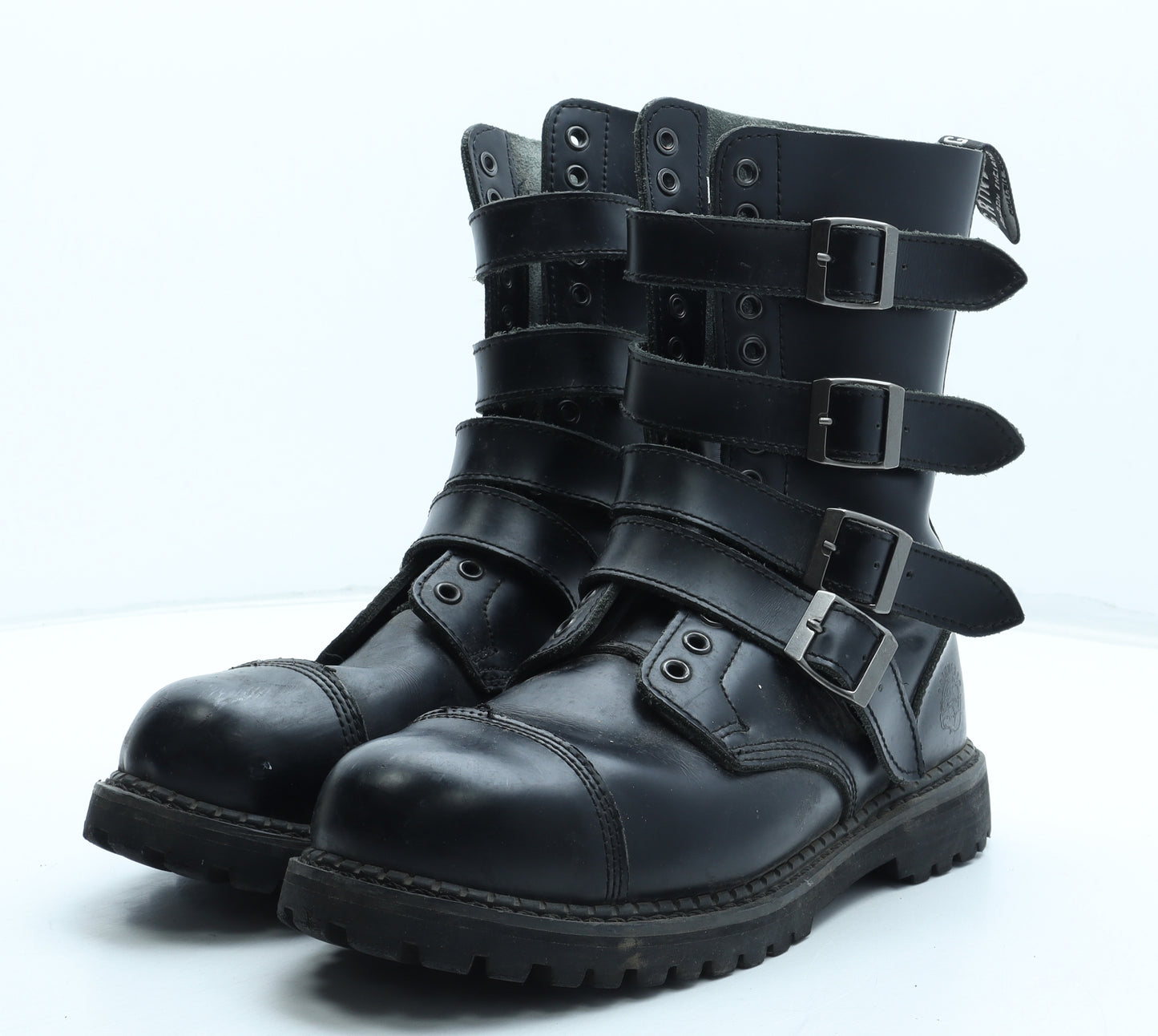 Grinders Mens Black Leather Biker Boot UK 8 42