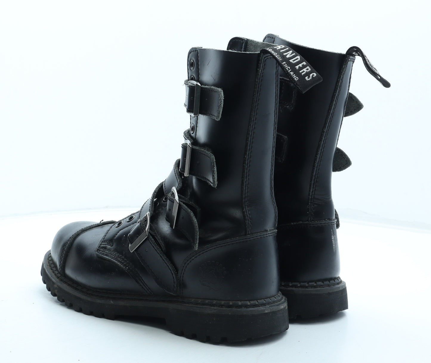 Grinders Mens Black Leather Biker Boot UK 8 42