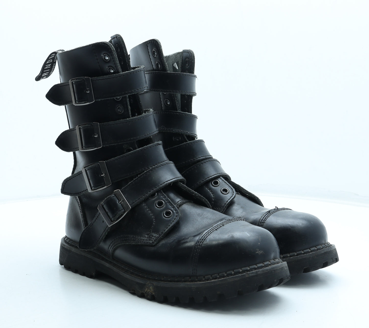 Grinders Mens Black Leather Biker Boot UK 8 42