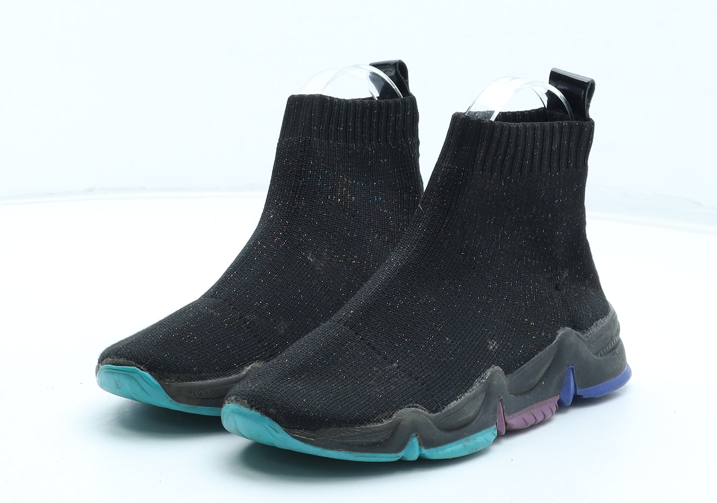 River Island Boys Black Polyester Trainer UK 2