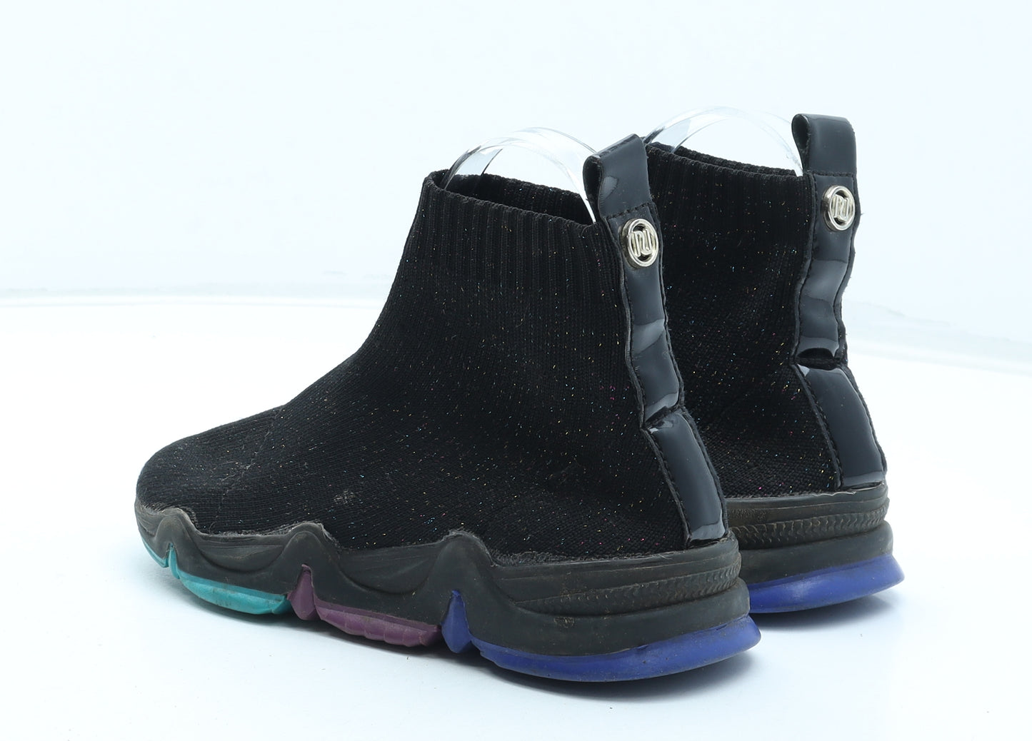 River Island Boys Black Polyester Trainer UK 2