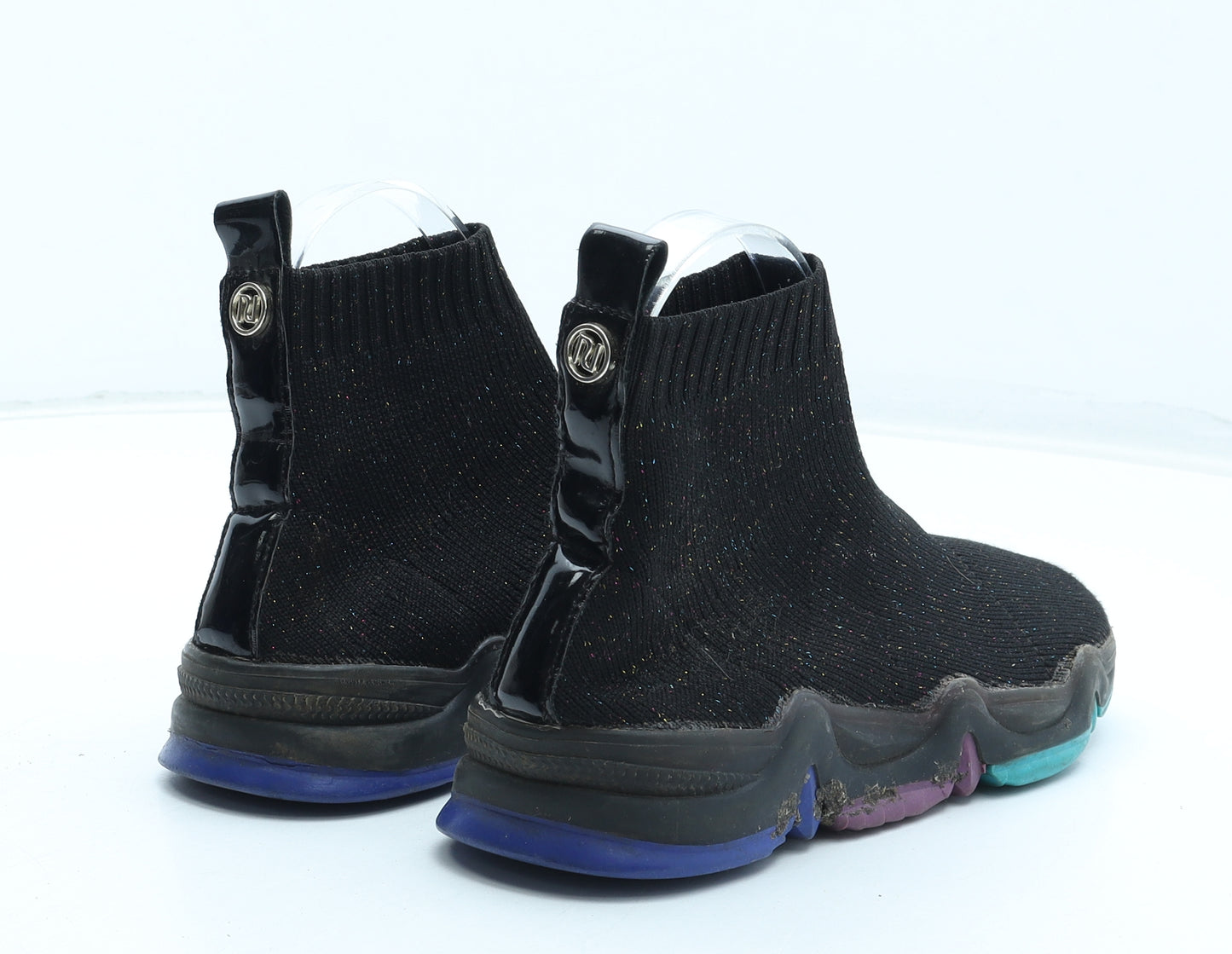 River Island Boys Black Polyester Trainer UK 2