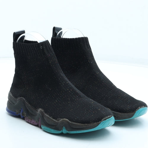 River Island Boys Black Polyester Trainer UK 2
