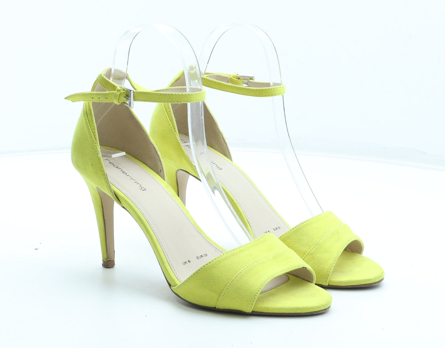 Red Herring Womens Yellow Polyurethane Strappy Heel UK